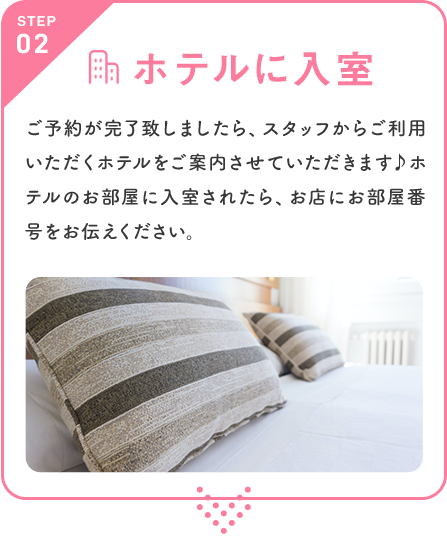 ホテルに入室