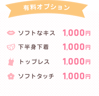 有料オプション ソフトなキス 下半身下着（女の子） トップレス ソフトタッチ オプションフルセット 3000円